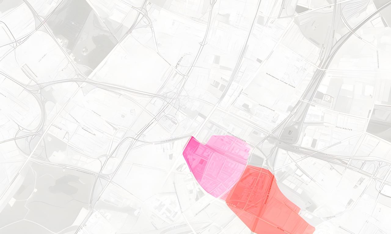 Stilisierter Kartenausschnitt von Zürich mit markiertem Standort an der Hegibachstrasse 19
